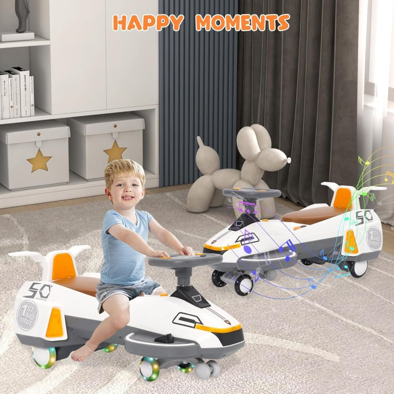 Electric Ride on Wiggle Car for Kids Toddlers with Light