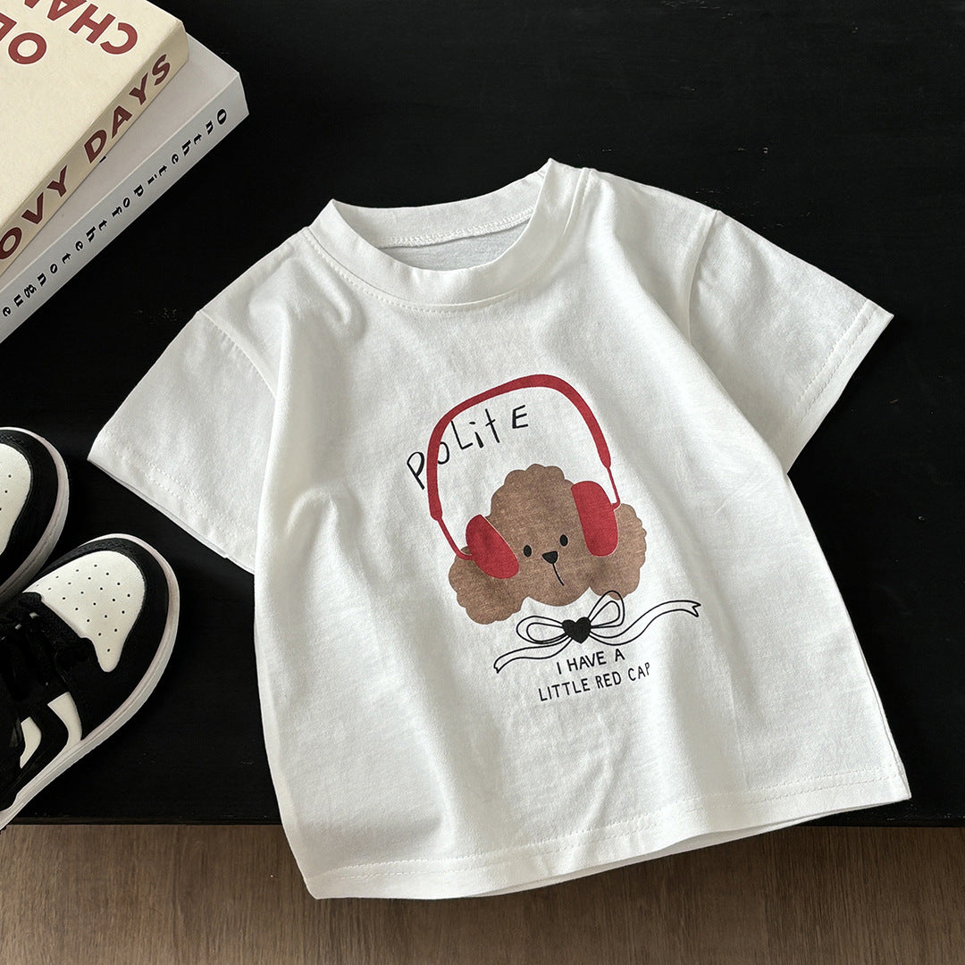 Children's Short-Sleeved T-Shirt, Pure Cotton, Girls' Summer Clothing, Baby Clothing, Boys' Tops, One-Piece Wholesale for Young Children - image 3