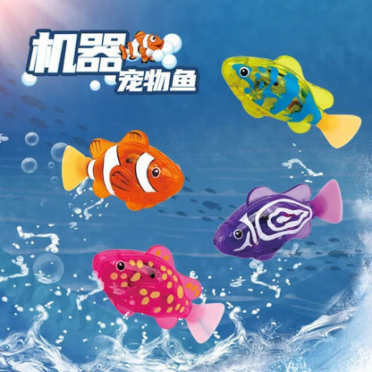 Children's electric simulation toy fish baby bathing water play pet fish swimming induction light-emitting swing small fish - image 1