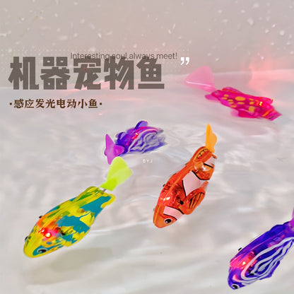 Children's electric simulation toy fish baby bathing water play pet fish swimming induction light-emitting swing small fish - image 3