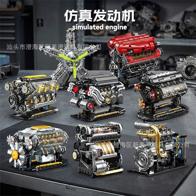 Takashika 3053-Yc614 Mechanical Engine Trendy Model Building Blocks Children's Educational Assembly Toy Gift for Boys - image 1