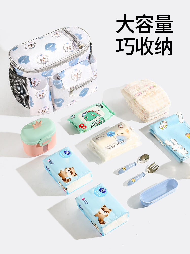Mommy Bag Fashion Lightweight Baby Stroller Hanging Bag Storage Bag Walking Baby Artifact Storage Bag Shoulder Outdoor Maternal and Baby Bag - image 2