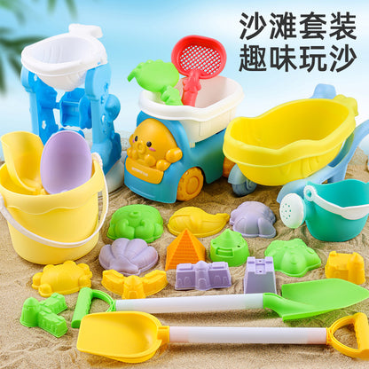 New Children's Beach Toy Folding Bucket suit Sand Dig Sand to Play in the Sea Sand Baby Digging Tool Cross Border - image 3