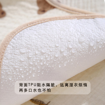 Baby cotton U-shaped waterproof bib Class A children's gauze saliva towel for boys and girls baby eating bib manufacturers wholesale - image 2
