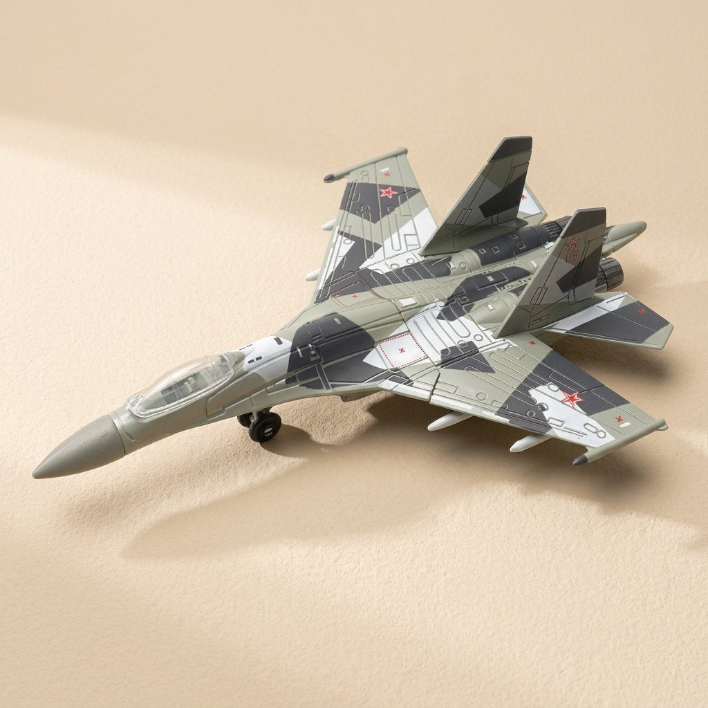 1:72 SU-57S stealth fighter aircraft model made from ABS plastic building blocks - view 4