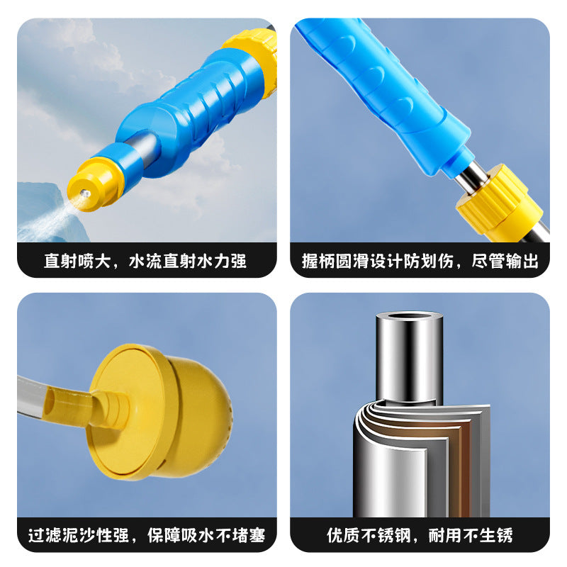 2025 New Pull-Out Rafting Adult Water Gun Toy Beach Play Stainless Steel Self-Priming Water Pump Manufacturer Wholesale - image 3