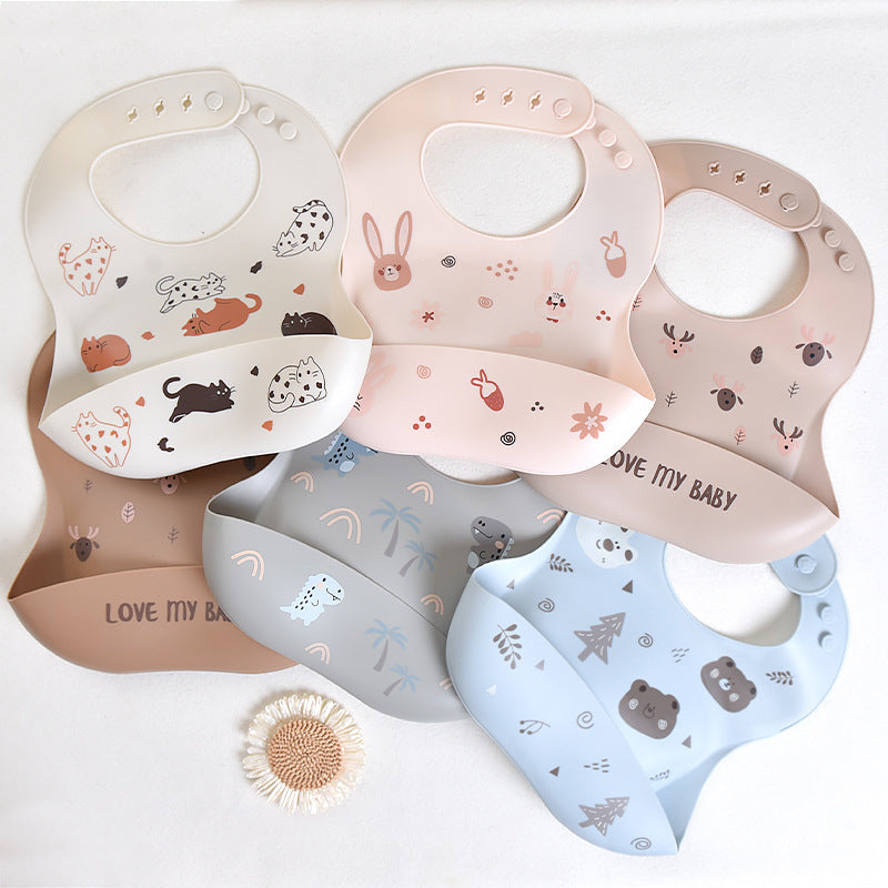 Silicone Baby Bibs, Baby Eating Bibs, Stereo Waterproof Super Soft Eating Bibs, Kidsren's Large Saliva Pockets - image 1