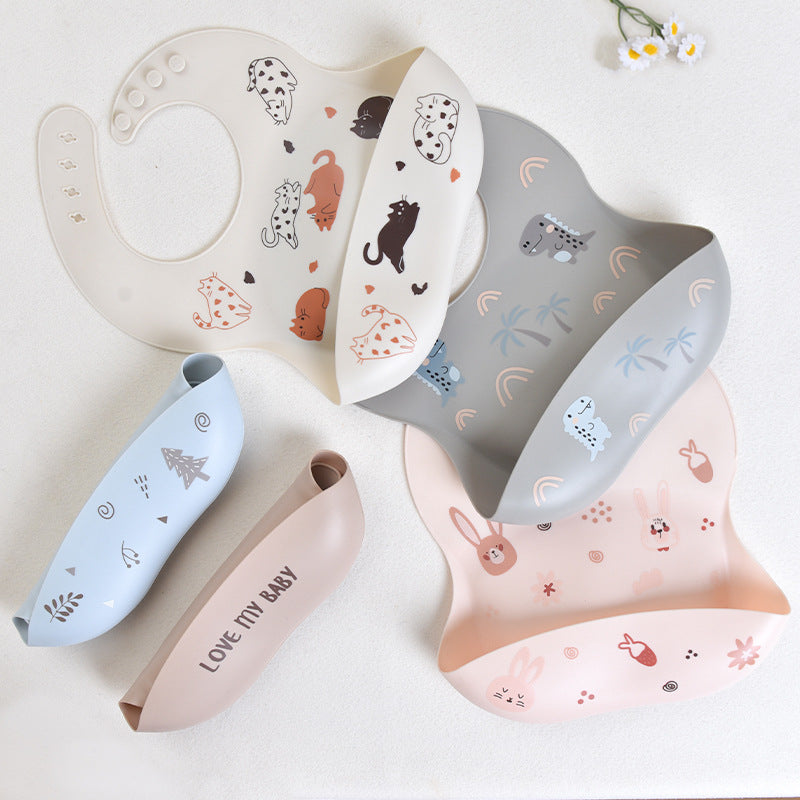 Silicone Baby Bibs, Baby Eating Bibs, Stereo Waterproof Super Soft Eating Bibs, Kidsren's Large Saliva Pockets - image 2