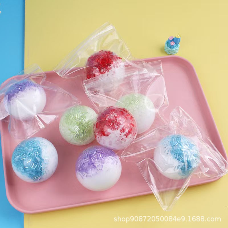 Creative Hand-made Ball Crushed Ice Ice Pinch Music Decompression Vent Toy Slow Rebound Shaped Star Ice Pinch Noisy Ball - image 1