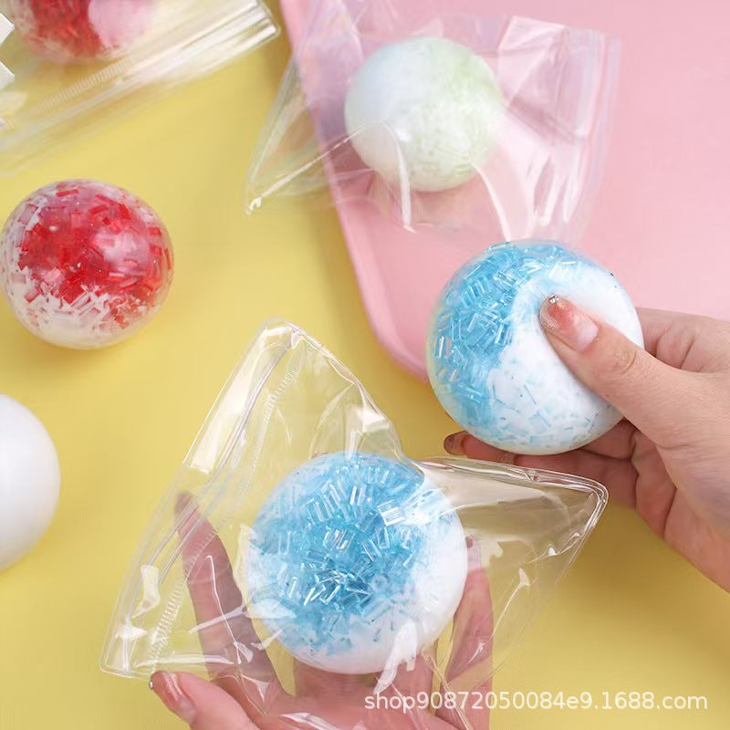 Creative Hand-made Ball Crushed Ice Ice Pinch Music Decompression Vent Toy Slow Rebound Shaped Star Ice Pinch Noisy Ball - image 3