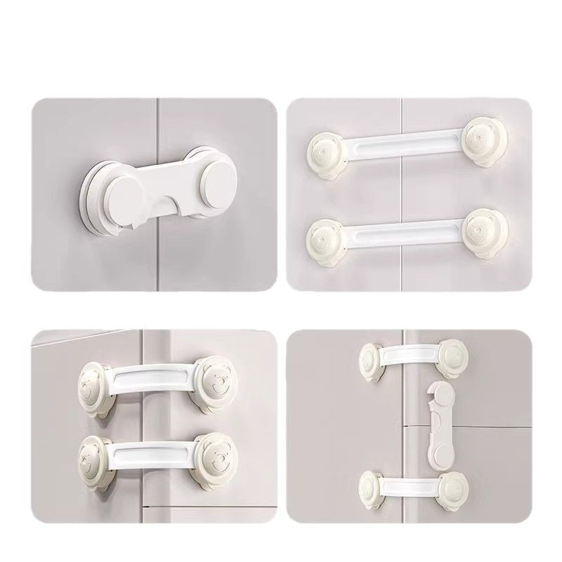 Baby safety lock drawer lock cabinet door anti-opening sliding door lock buckle anti-pinch hand baby anti-refrigerator buckle cabinet buckle - image 5