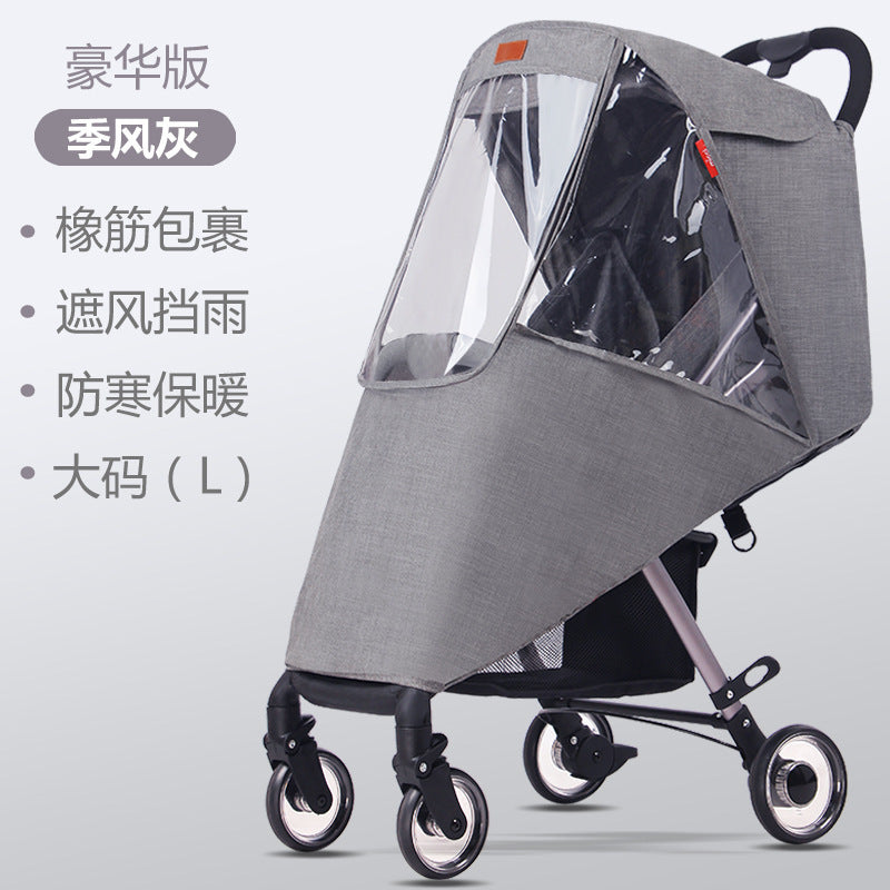 Universal Baby Stroller Rain Cover, Children's Stroller Rain Cover, Baby Umbrella Stroller Windproof and Warm Cover, Winter Stroller Raincoat - image 1