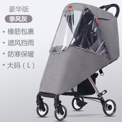Universal Baby Stroller Rain Cover, Children's Stroller Rain Cover, Baby Umbrella Stroller Windproof and Warm Cover, Winter Stroller Raincoat - image 1