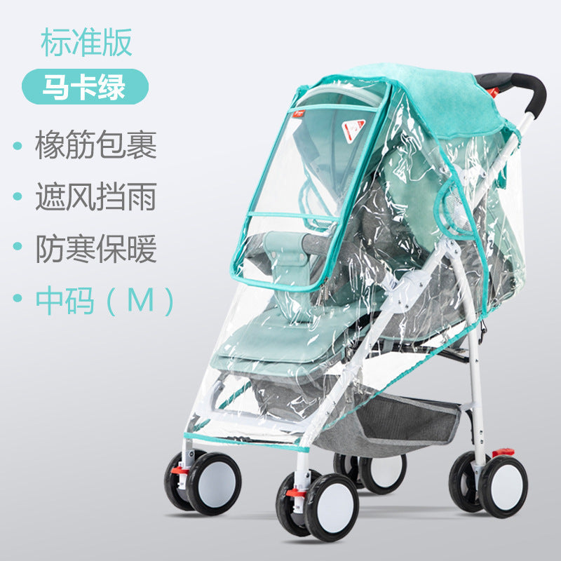 Universal Baby Stroller Rain Cover, Children's Stroller Rain Cover, Baby Umbrella Stroller Windproof and Warm Cover, Winter Stroller Raincoat - image 3