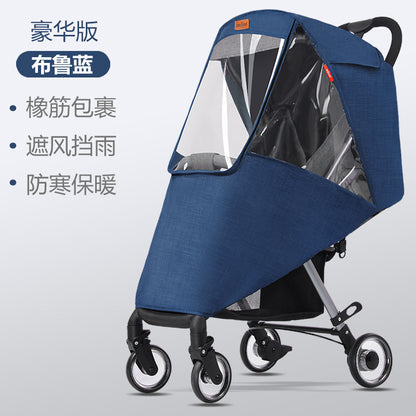 Universal Baby Stroller Rain Cover, Children's Stroller Rain Cover, Baby Umbrella Stroller Windproof and Warm Cover, Winter Stroller Raincoat - image 4