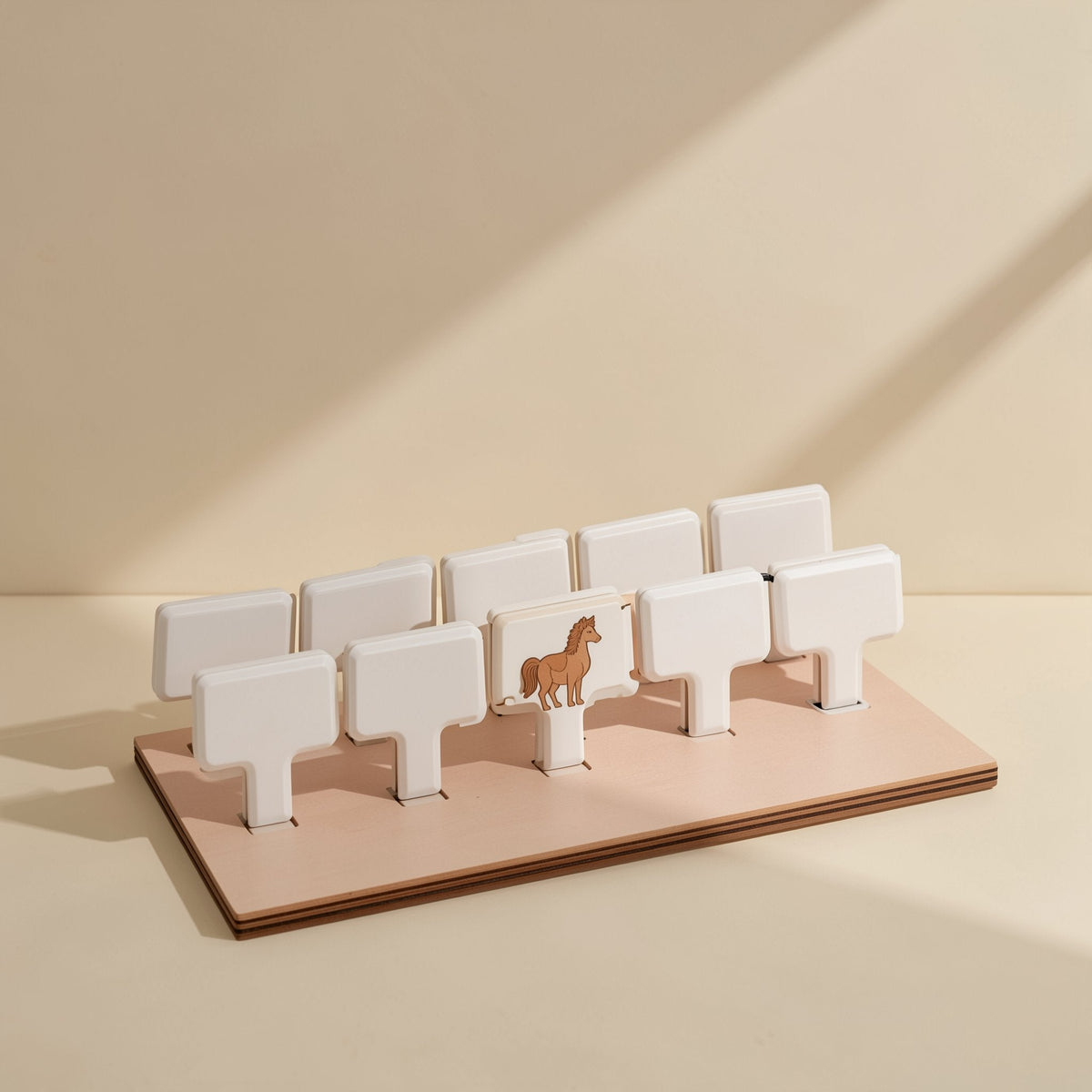 Wooden children's shadow and shape matching educational toy box
