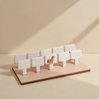 Wooden children's shadow and shape matching educational toy box
