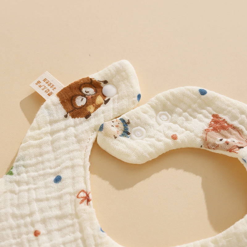 Saliva Towel Baby Six-Layer Gauze Bib Newborn Saliva Bib Kidsren's Scarf Baby Neck Petal Bib - image 4