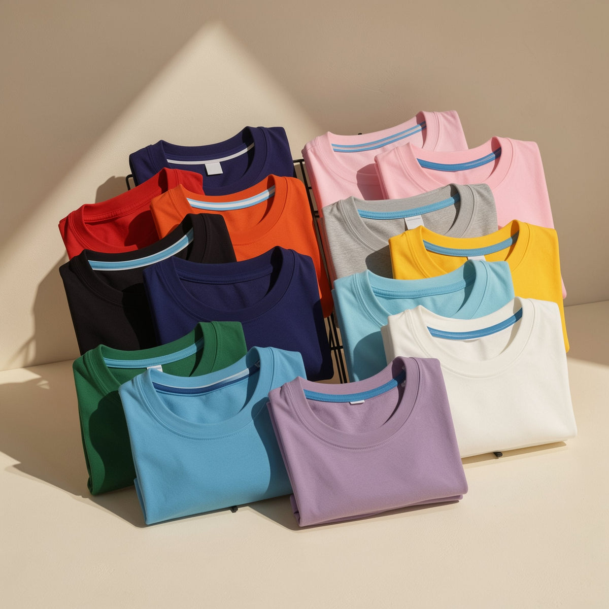Solid-color kids' cotton T-shirt with short sleeves and a round neckline - view 2