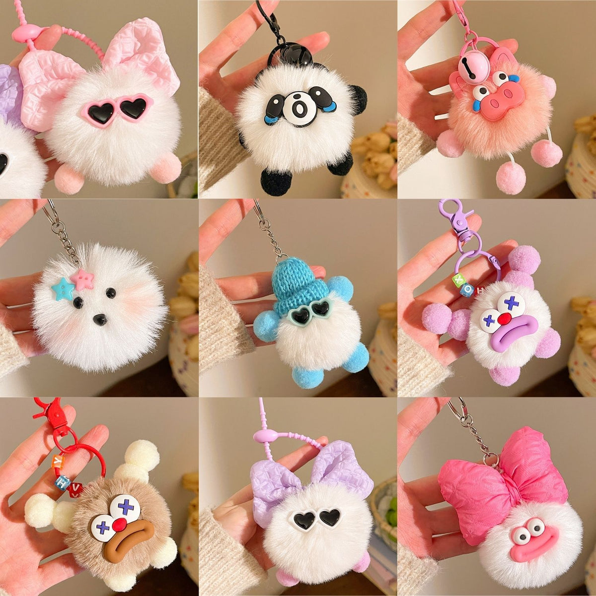Wedding Toss Dolls, Small Plush Toy Keychains, Couple Cartoon Quirky Pom-Pom Activity Gifts - image 1
