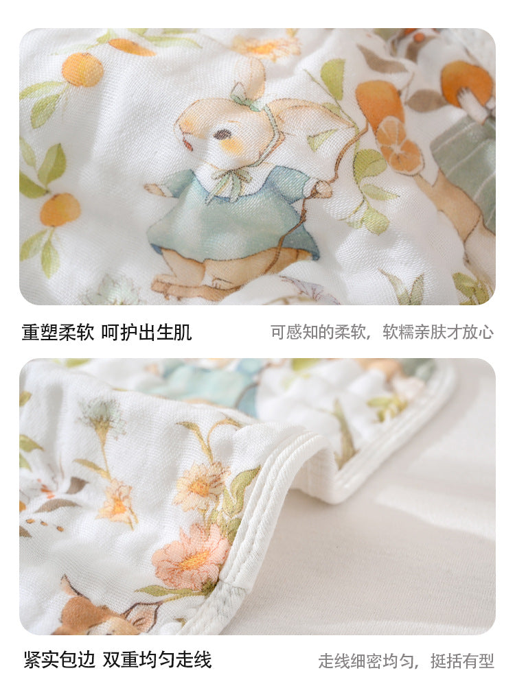 Baby Saliva Towel Type a Pure Cotton Baby Towel Baby Gauze Towel Six-Layer Seersucker Cotton Small Towel - image 2