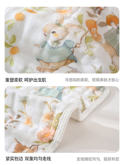 Baby Saliva Towel Type a Pure Cotton Baby Towel Baby Gauze Towel Six-Layer Seersucker Cotton Small Towel - image 2