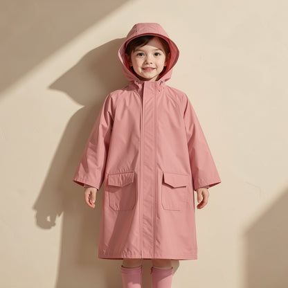 Children's PVC rain poncho with a large brim and space for a backpack - view 2