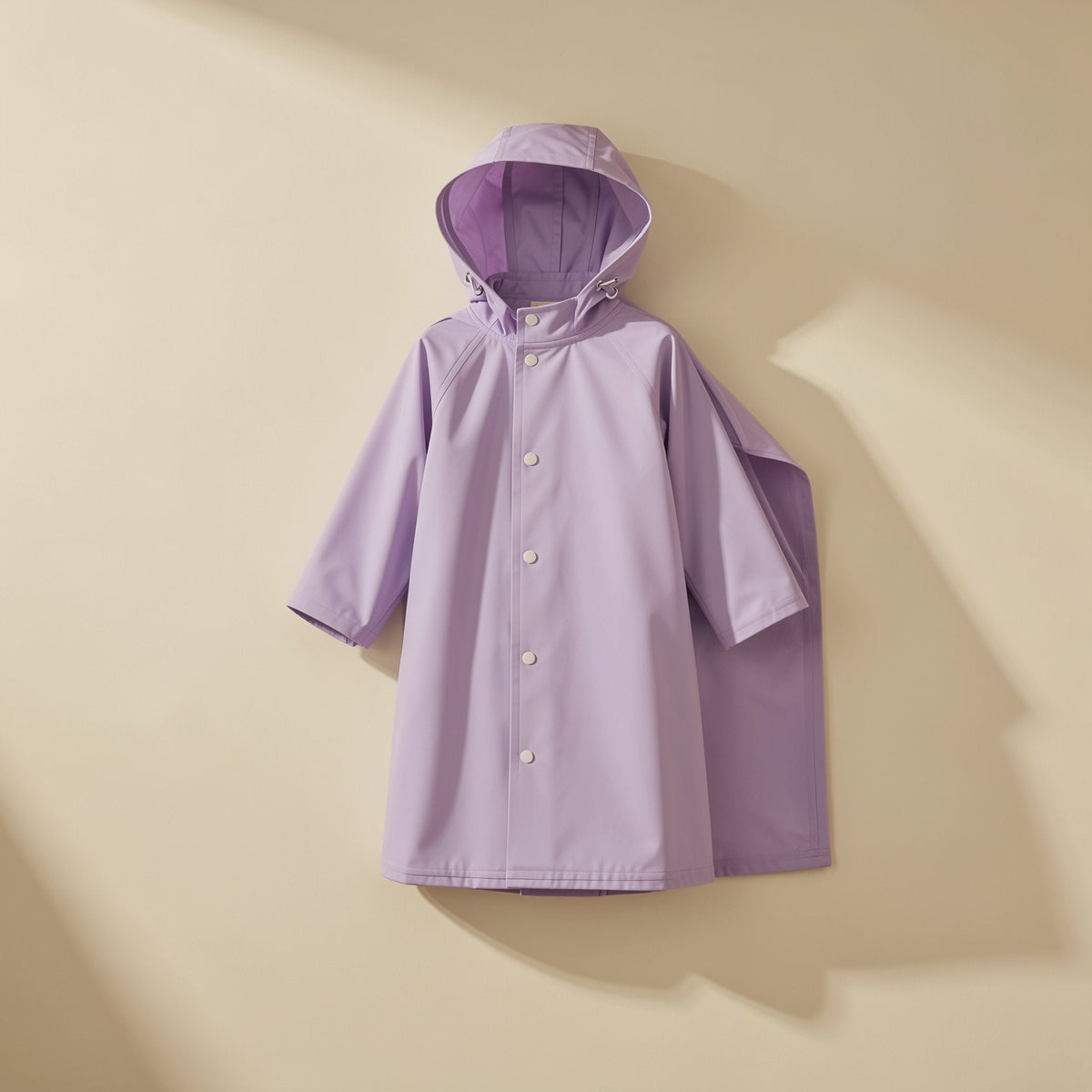 Children's PVC rain poncho with a large brim and space for a backpack - view 4