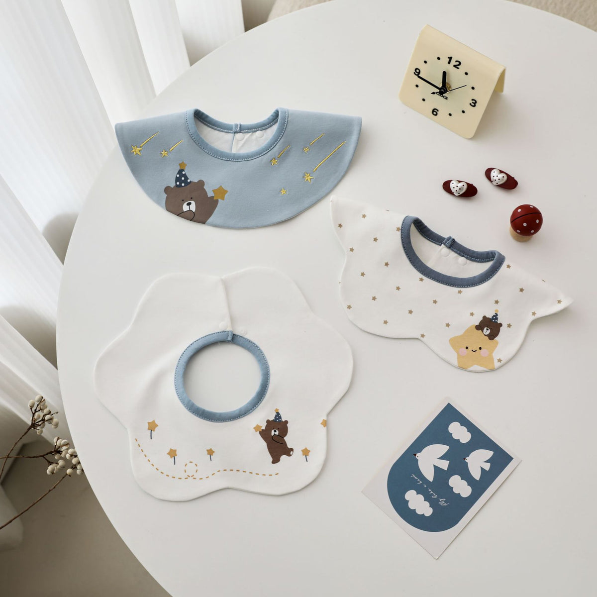 Baby Bib Baby Cotton Tpu Waterproof Bib Newborn Cartoon 360 ° Rotatable Saliva Napkin Rice Pocket - image 1
