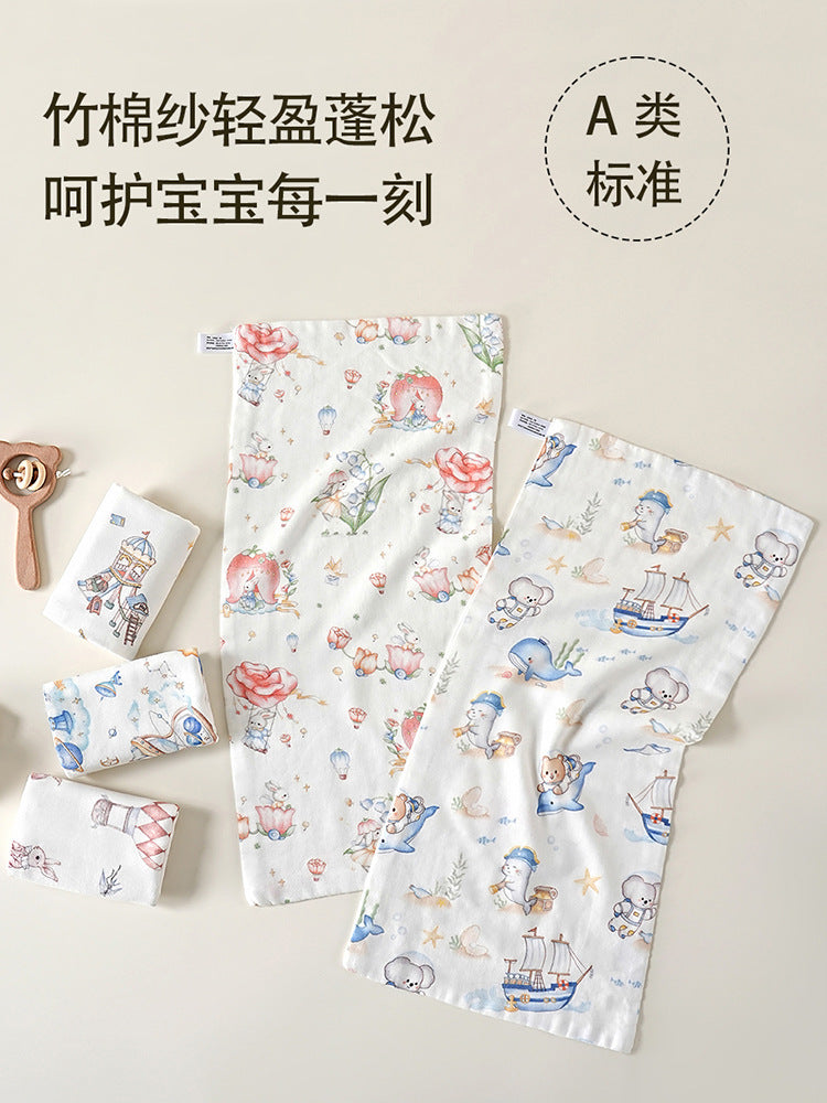 Bamboo Cotton Saliva Towel Infant and Toddler Bamboo Gauze Small Square Towel Towel Face Towel Newborn Baby Kidsren Category a Square Towel - image 1