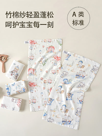 Bamboo Cotton Saliva Towel Infant and Toddler Bamboo Gauze Small Square Towel Towel Face Towel Newborn Baby Kidsren Category a Square Towel - image 1