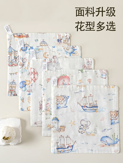 Bamboo Cotton Saliva Towel Infant and Toddler Bamboo Gauze Small Square Towel Towel Face Towel Newborn Baby Kidsren Category a Square Towel - image 2
