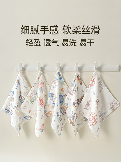 Bamboo Cotton Saliva Towel Infant and Toddler Bamboo Gauze Small Square Towel Towel Face Towel Newborn Baby Kidsren Category a Square Towel - image 5