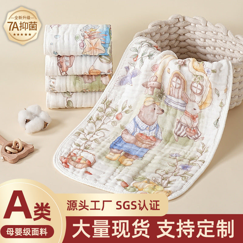 Children's Towel Wrapped 6-Layer Gauze Towel Class a Towel Antibacterial Baby Saliva Towel Baby Bath Towel - image 1