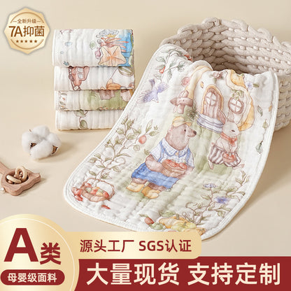 Children's Towel Wrapped 6-Layer Gauze Towel Class a Towel Antibacterial Baby Saliva Towel Baby Bath Towel - image 1