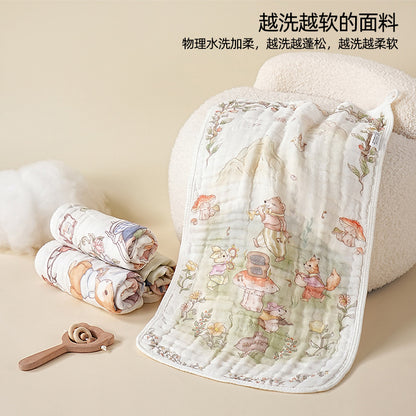 Children's Towel Wrapped 6-Layer Gauze Towel Class a Towel Antibacterial Baby Saliva Towel Baby Bath Towel - image 3