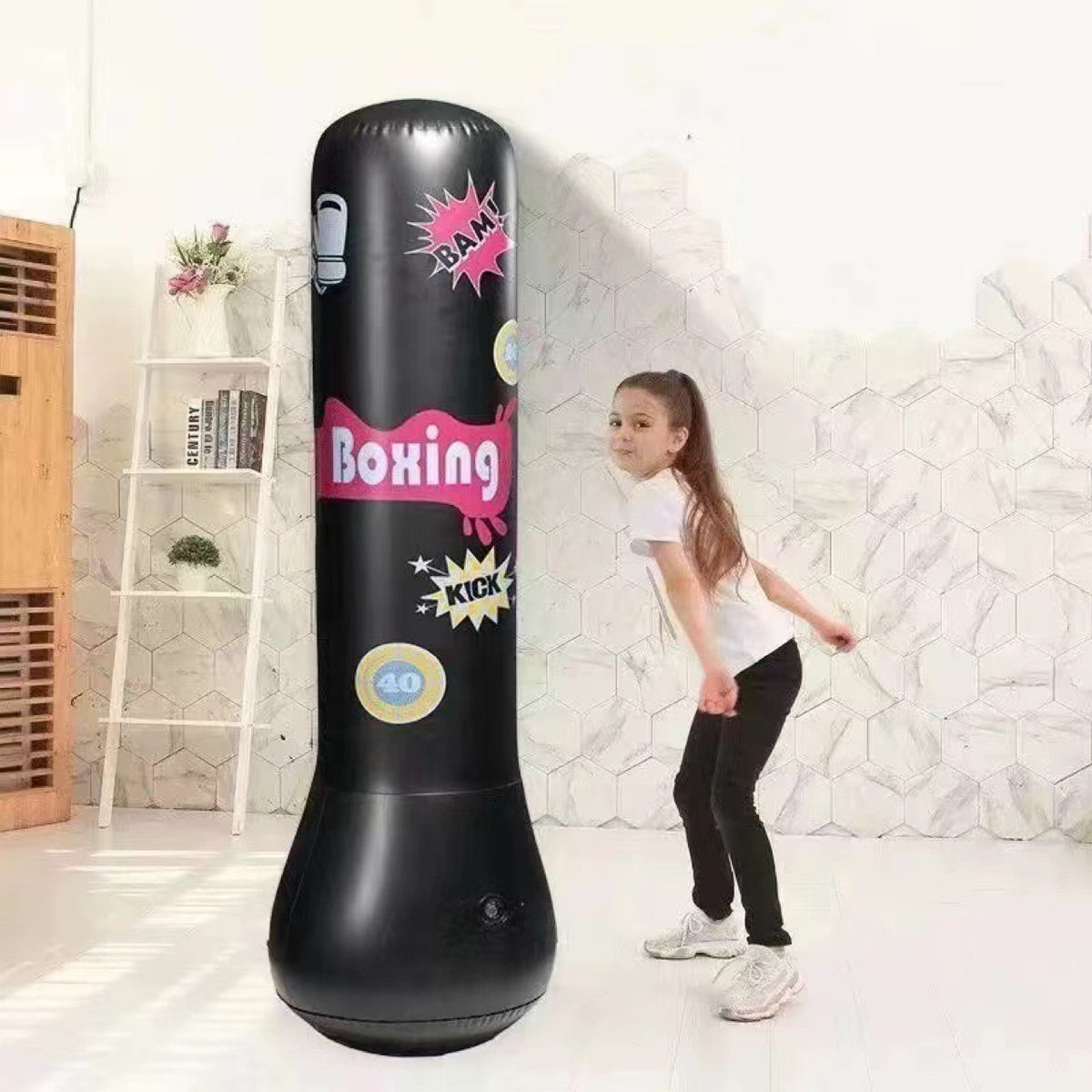 Children's Sandbag Boxing Home Tumbler Boxing Column Inflatable Fitness Vertical Sandbag Kidsren's Toy Boxing Training - image 3