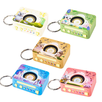 New Kidsren's Artificial Vcd Walkman Toy Mini Cartoon Light Music Player Keychain Pendant - image 5
