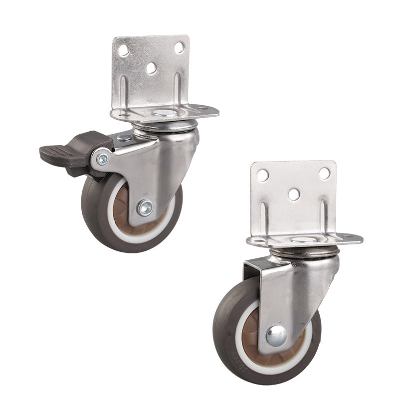 11.52inch L-Shaped Casters Tpr Silent Small Wheels Stroller Hanger with Brake Universal Wheel Silent Upgrade - image 5