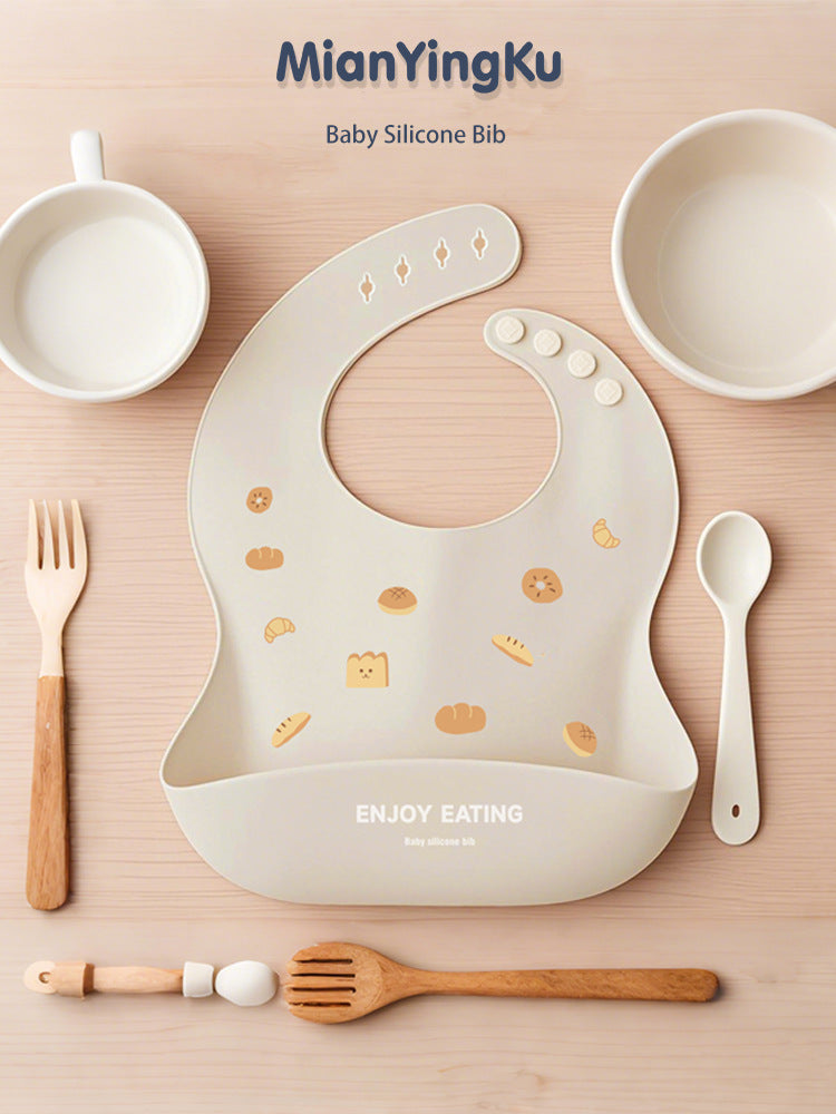 Baby Silicone Bib Waterproof Baby Eating Bib Children's Bib Three-Dimensional Rice Pocket Mother and Baby Supplies Wholesale - image 3