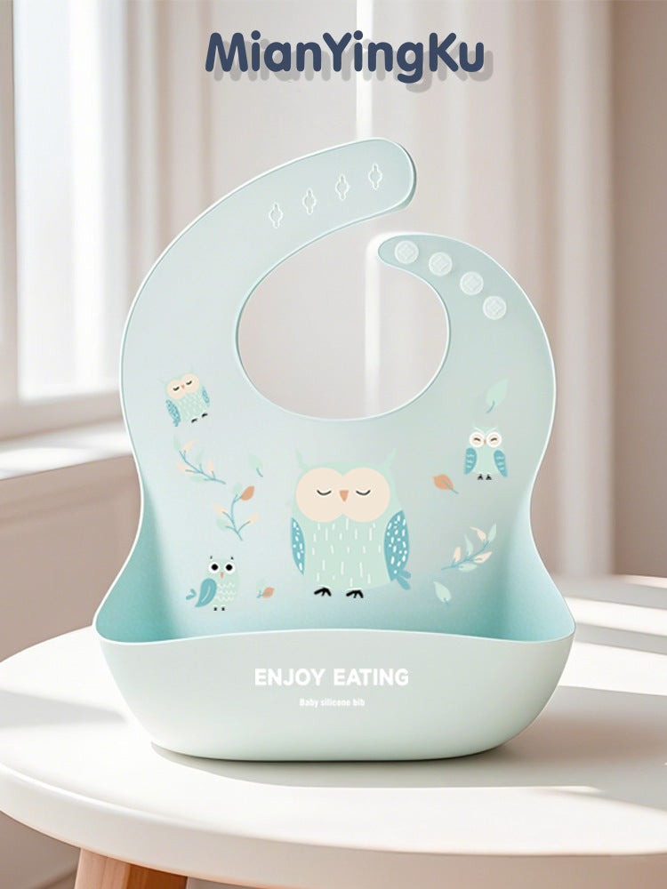 Baby Silicone Bib Waterproof Baby Eating Bib Children's Bib Three-Dimensional Rice Pocket Mother and Baby Supplies Wholesale - image 4