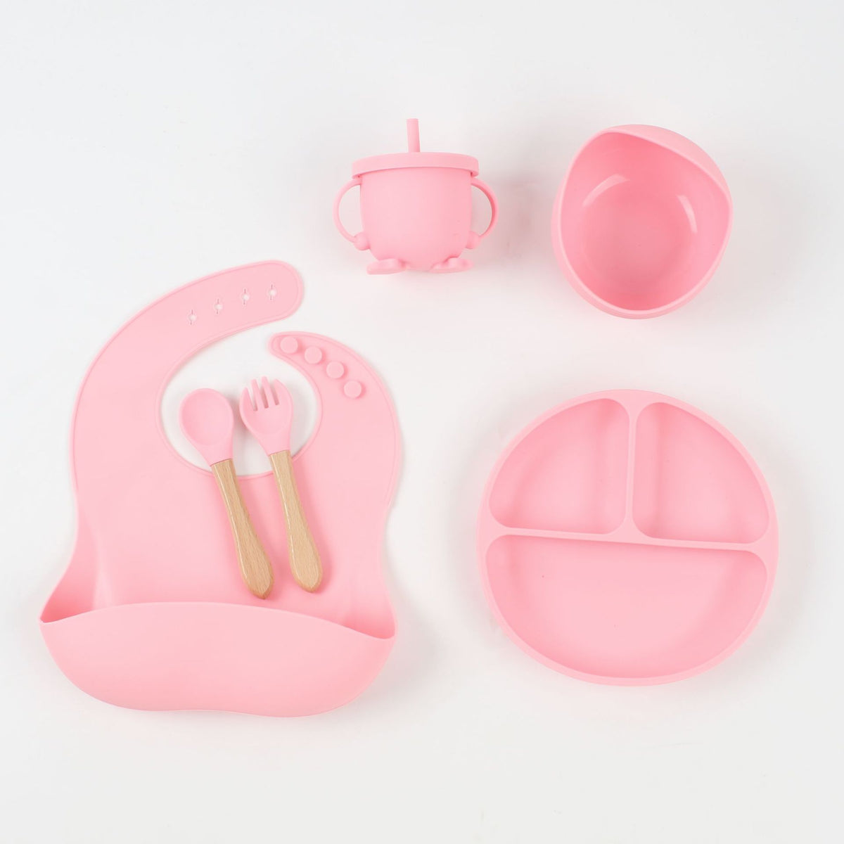 6-Piece Set of Silicone Dinner Plates, Baby Products, Mother and Baby Supplies, Kidsren's Supplies, Baby Tableware Set, Silicone Bowl - image 1