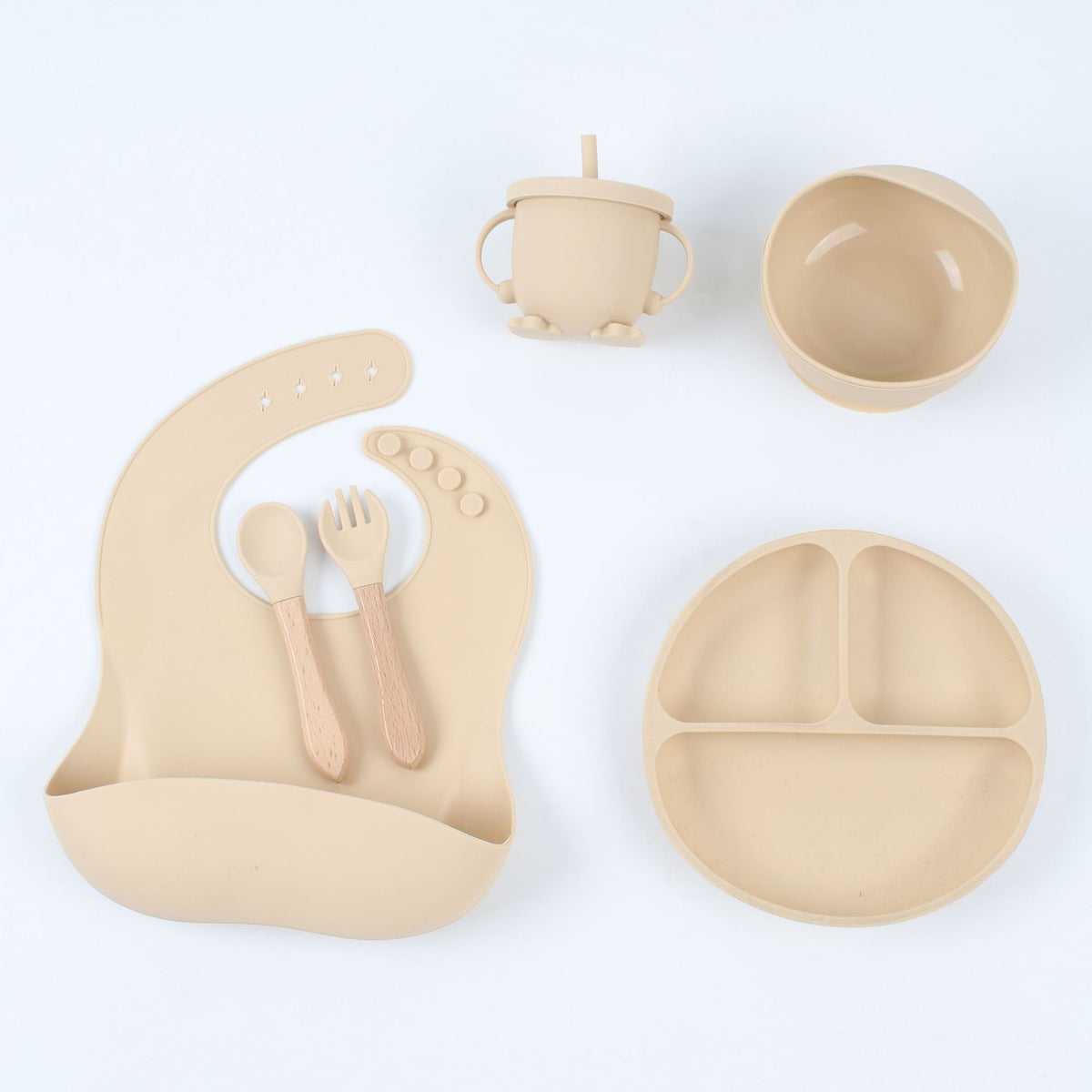 6-Piece Set of Silicone Dinner Plates, Baby Products, Mother and Baby Supplies, Kidsren's Supplies, Baby Tableware Set, Silicone Bowl - image 2