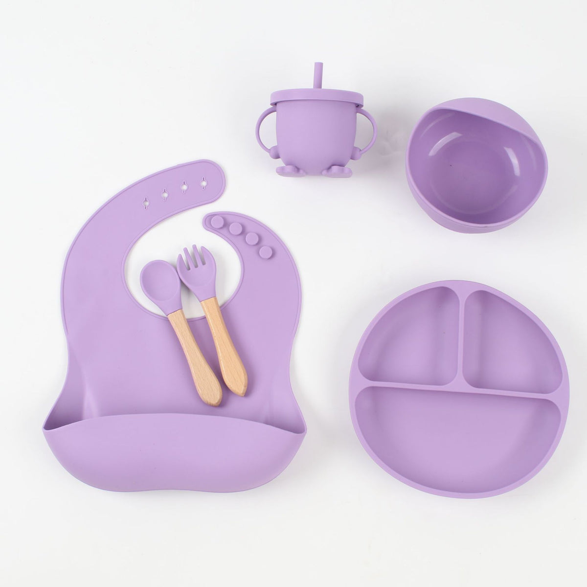 6-Piece Set of Silicone Dinner Plates, Baby Products, Mother and Baby Supplies, Kidsren's Supplies, Baby Tableware Set, Silicone Bowl - image 3