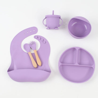 6-Piece Set of Silicone Dinner Plates, Baby Products, Mother and Baby Supplies, Kidsren's Supplies, Baby Tableware Set, Silicone Bowl - image 3