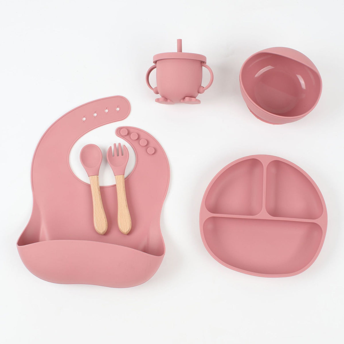6-Piece Set of Silicone Dinner Plates, Baby Products, Mother and Baby Supplies, Kidsren's Supplies, Baby Tableware Set, Silicone Bowl - image 4