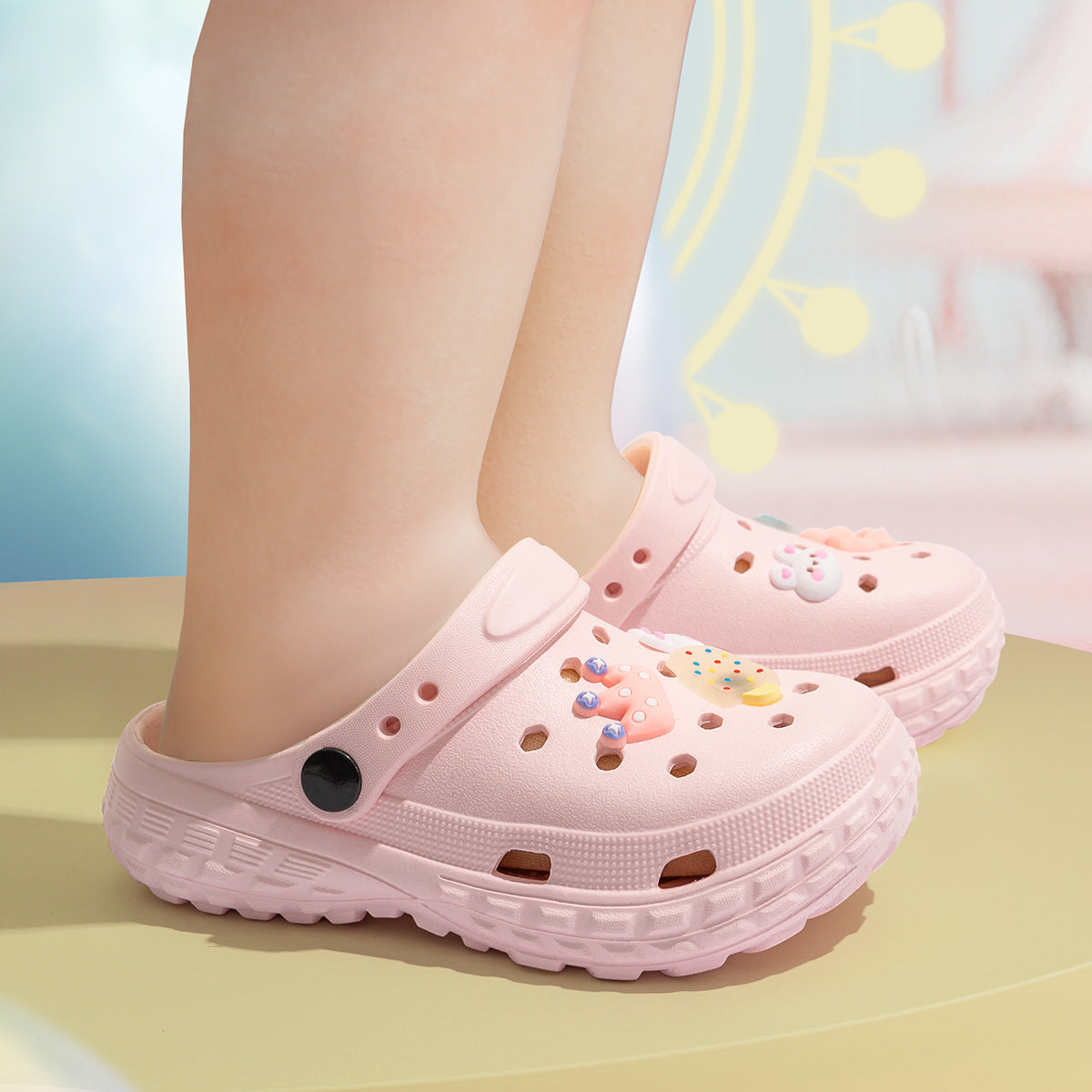 Children's Croc Shoes for Girls, Summer 2026 New Soft Sole Home Non-Slip Parent-Child Outdoor Beach Sandals for Girls - image 3