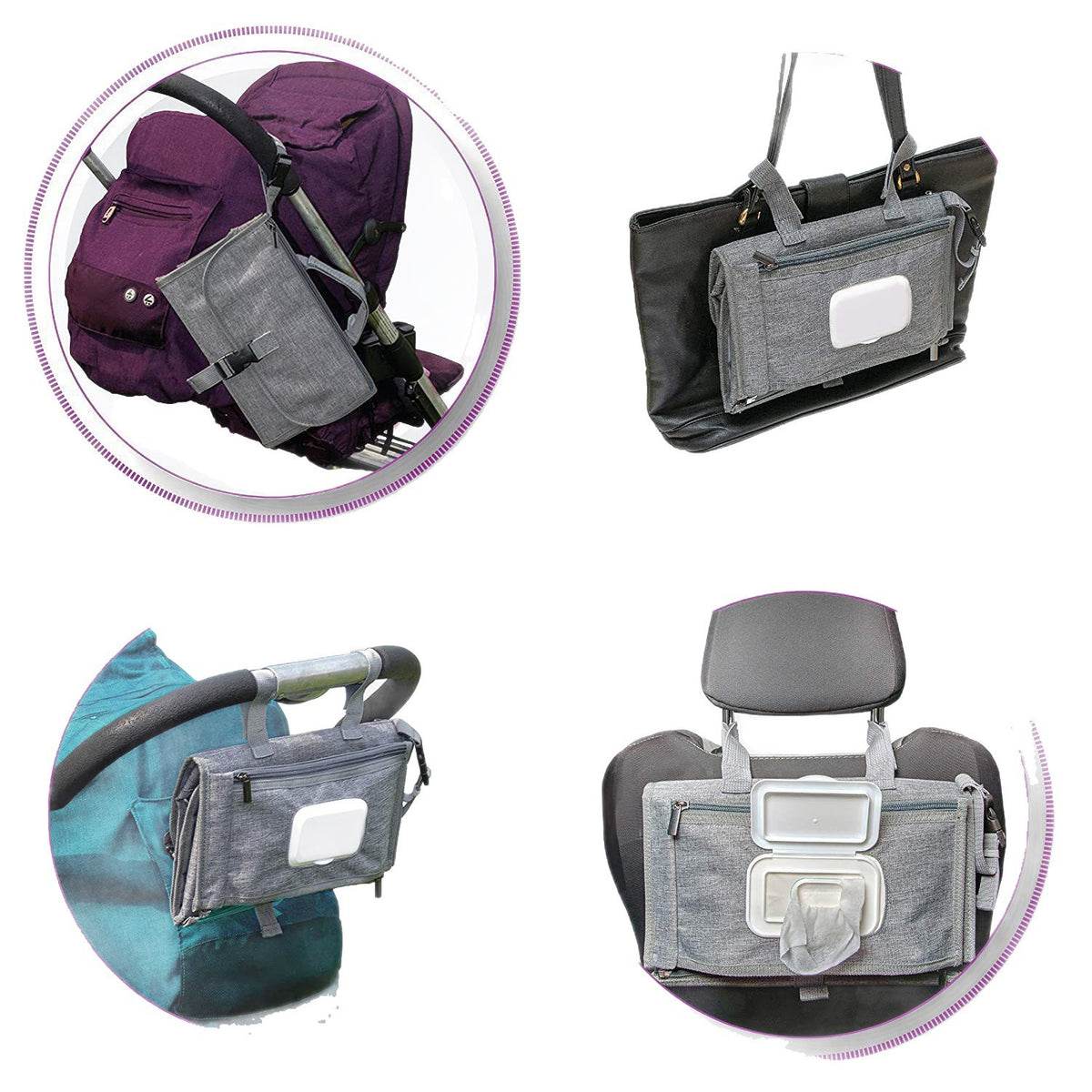 Portable Diaper Changing Pad Large Waterproof Foldable Mat Travel Baby Changing Pad with Wet Wipes Pocket - image 5