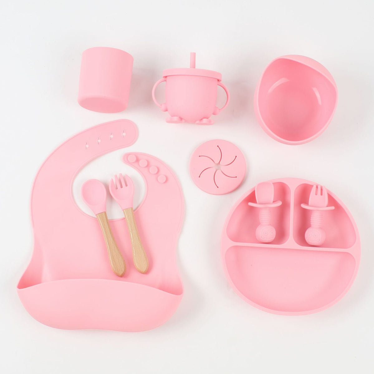 10-Piece Set of Silicone Baby Tableware Set, Baby Food Bowl, Baby Products, Children's Products, Mother and Baby Products, Supply Source - image 1