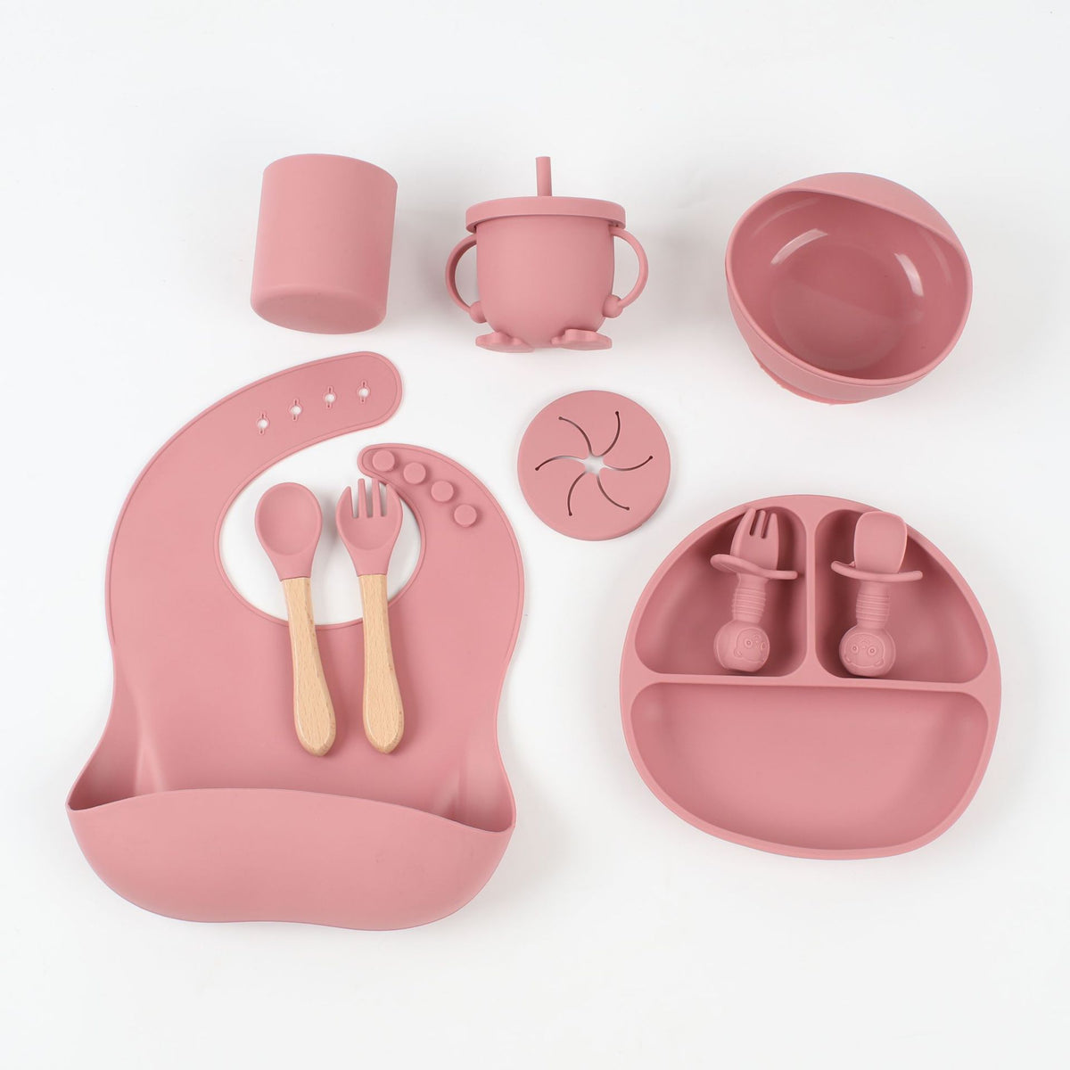 10-Piece Set of Silicone Baby Tableware Set, Baby Food Bowl, Baby Products, Children's Products, Mother and Baby Products, Supply Source - image 2